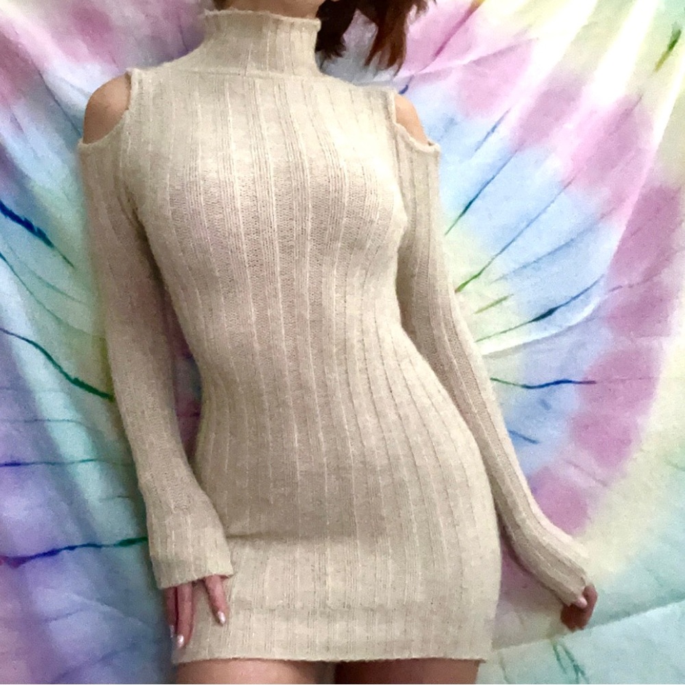 Cold Shoulder Sweater Dress